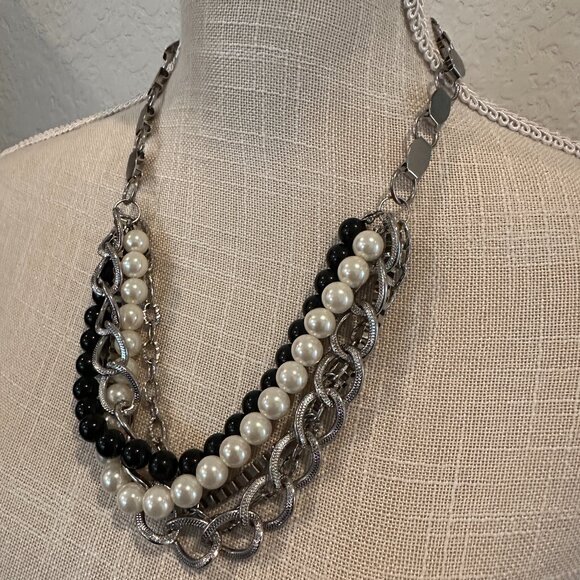 Vintage Jewelry - Vintage Chains & Beads Multi-layer Necklace